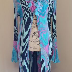 Alberto Makali Multicolor Floral Cardigan Size M to L
